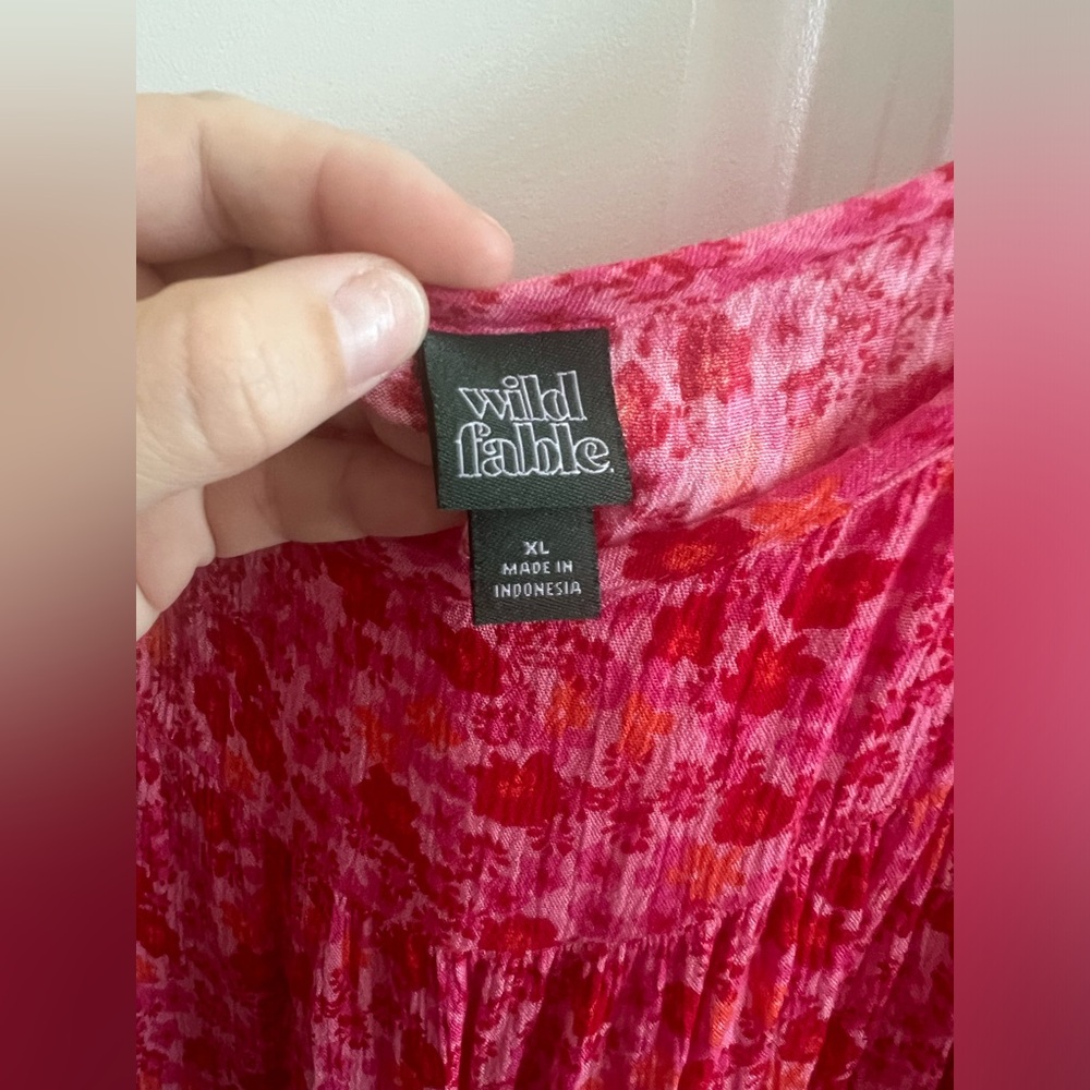 Pink and red floral dress